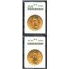 Image 1 : 1908 $20 No Motto MS62 ANACS, an orange-gold example with a typical strike for the issue; and a 1924