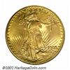 Image 1 : 1908 $20 No Motto MS66 NGC. Well struck with soft, glowing mint luster, the surfaces are virtually f