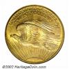 Image 2 : 1908 $20 No Motto MS66 NGC. Well struck with soft, glowing mint luster, the surfaces are virtually f
