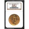 Image 1 : 1908-D $20 No Motto MS62 NGC. Reddish-gold in sheen, the suitably lustrous features are kept from a.