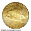 Image 2 : 1908-S $20 AU55 ANACS. The amount of remaining luster is commensurate with the Choice About Uncircul
