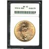 Image 1 : 1910-D $20 MS62 ANACS. Sharply struck with bright mint luster. Important notice: We expect to be auc