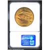 Image 2 : 1915 $20 MS63 NGC. Mostly olive-gold in shade, both sides are moderately abraded with pleasingly bol