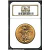 Image 1 : 1922 $20 MS64 NGC. A nicely struck near-Gem that has rich honey-gold patina and flashy mint luster..