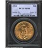 Image 1 : 1923 $20 MS64 PCGS. A richly toned orange-gold example that has a small contact mark on the reverse.