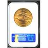 Image 2 : 1925 $20 MS63 NGC. The otherwise orange-gold color yields to warmer yellow-gold shades toward the ce