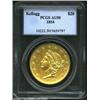 Image 1 : 1854 $20 Kellogg & Co. Twenty Dollar AU50 PCGS. K-1b, R.5. This olive-gold example is rather well de