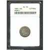 Image 1 : 1883 10C Hawaii Ten Cents AU50 ANACS. Original, light gray surfaces with slightly darker patina arou
