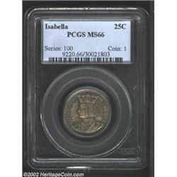 1893 25C Isabella Quarter MS66 PCGS. One would be hard pressed to find a more attractively original.