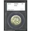 Image 1 : 1917-S 50C Reverse Half Dollar MS64 SEGS (MS63). Milky lime-gold and lavender patina. The strike is.