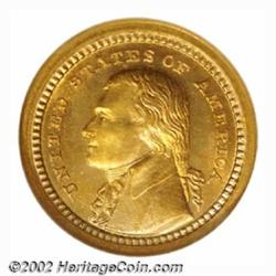 1903 G$1 Louisiana Purchase/Jefferson MS65 NGC. Lovely reddish-gold color envelops both sides of thi
