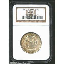 1936 50C Albany MS67 NGC. The reverse has the unmistakable 'tab toning' pattern that is prized by sp