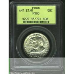 1937 50C Antietam MS65 PCGS. The subtle blue patina near the rim on the reverse adds distinction and