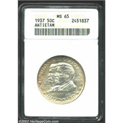 1937 50C Antietam MS65 ANACS. Well struck and flashy with virtually pristine surfaces. Light yellow-