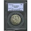 Image 1 : 1935-D 50C Arkansas MS65 PCGS. The speckled russet patina congregates at the borders but also occasi