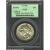 Image 1 : 1935-D 50C Boone MS66 PCGS. The obverse border has speckled golden-brown patina, with dove-gray colo