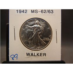 1942 Walking Liberty Half Dollars
