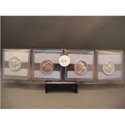 4 Proof Washington Quarters: 1960, 1961, 1963, and 1964