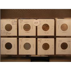8 Buffalo Nickels, Mixed Dates