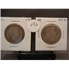 Image 1 : 2 Barber Half Dollars: 1906 and 1909