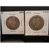 Image 1 : 2 Barber Half Dollars: 1899 and 1915-S
