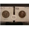Image 1 : 2 Standing Liberty Quarters: 1926-S and 1928