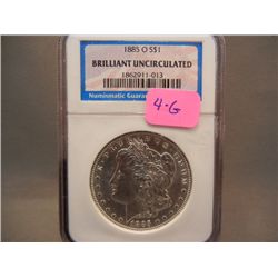 1885-O Morgan Dollar, Graded by NGC, BU