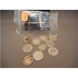 10 Barber Dimes, Mixed Dates