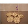 Image 1 : (5) Walking Liberty Half Dollars Mixed Dates
