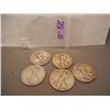Image 1 : (5) Walking Liberty Half Dollars Mixed Dates