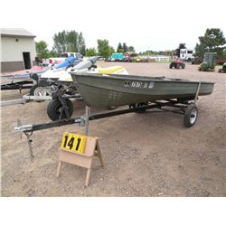1973 Mirrocraft 14 ft boat w/anchor, oar & trailer SN-343785
