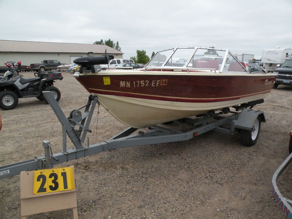 1980 Crestliner 16' boat w/1998 Homemade trailer
