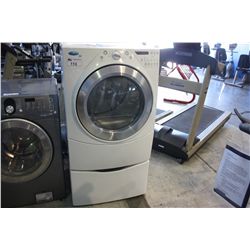 WHIRLPOOL DUET WHITE FRONT LOAD DRYER WITH PEDESTAL