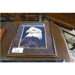 NOBILITY BALD EAGLE SIGNED FRAMED ARTWORK