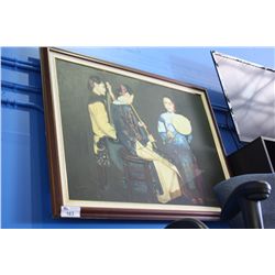 FRAMED 3 ORIENTAL LADIES ARTWORK