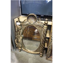 BRONZE COLORED SHELL FRAMED MIRROR