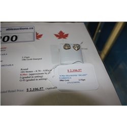 10KT GOLD 0.50CT DIAMOND "HEART" EARRINGS