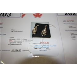 10KT GOLD 0.50CT CUSTOM HAND CRAFTED DIAMOND EARRINGS