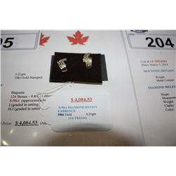 10KT GOLD 0.90CT DIAMOND HUGGY EARRINGS