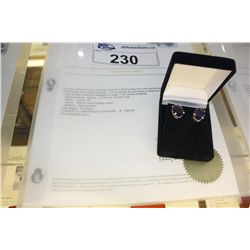 $1000 GEMOLOGIST APPRIASED 17.72CT OVAL CUT VS CLARITY AMETHYST EARRINGS - BRAND NEW