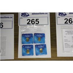 4X .999 SOLID GOLD INVESTORS BARS - CERTIFIED AND NUMBERED - TAX EXEMPT