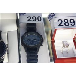MANS DIAMOND WATCH WITH 8 DIAMONDS  ON BEZEL - NEW