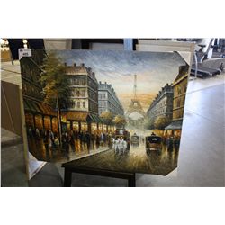 LARGE ORIGINAL OIL PAINTING - SCENE OF PARIS