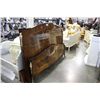 Image 1 : KING SIZE HEADBOARD FOOTBOARD AND RAILS SET HEAVILY INLAID WITH BRASS DECORATIONS
