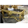 Image 1 : BEAUTIFUL GLASS TOP GUILDED DESK / HALL TABLE