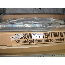 SHELF LOT OF MICROWAVE TRIM KITS AND MORE