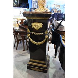 GOLD ACCENT MARBLE TOP PEDESTAL