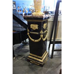 GOLD ACCENT MARBLE TOP PEDESTAL