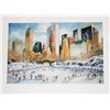 Kamil Kubik, Skating in Central Park, Signed Print