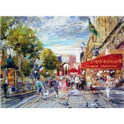 Kamil Kubik, Champs Elysee, Giclee on Canvas